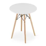 Masa stil scandinav, Artool, rotund, MDF si lemn, alb, 60x72 cm GartenVIP DiyLine