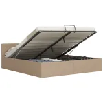 Cadru pat hidraulic, depozitare cappuccino 160x200 cm piele eco GartenMobel Dekor