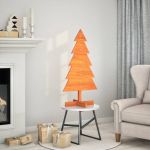 Brad de Crăciun decorativ, maro ceruit, 100 cm, lemn pin masiv GartenMobel Dekor