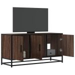 Dulap TV stejar maro, 100x35x50 cm lemn prelucrat și metal GartenMobel Dekor