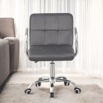 Scaun de birou, conferinte, inaltime 78-90 cm, baza si manere cromate, roti pivotante, velur gri MultiMark GlobalProd