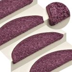 Covorașe pentru trepte scară, 15 buc. violet închis, 56x17x3 cm GartenMobel Dekor
