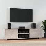 Comodă TV, gri beton, 140x40,5x35 cm, lemn compozit GartenMobel Dekor