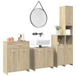 Set mobilier de baie, 4 piese, stejar sonoma, lemn prelucrat GartenMobel Dekor