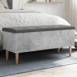 Bancă de depozitare, gri beton, 102x42x46 cm, lemn prelucrat GartenMobel Dekor