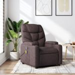 Fotoliu de masaj rabatabil, maro închis, material textil GartenMobel Dekor