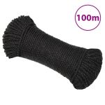 Frânghie de lucru, negru, 3 mm, 100 m, polipropilenă GartenMobel Dekor