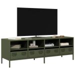 Dulap TV, verde măsliniu, 135x39x43,5 cm, oțel laminat la rece GartenMobel Dekor