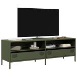 Dulap TV, verde măsliniu, 135x39x43,5 cm, oțel laminat la rece GartenMobel Dekor