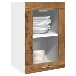 Dulap suspendat cu sticlă lemn vechi 40x31x60 cm lemn prelucrat GartenMobel Dekor