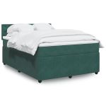 Pat box spring cu saltea, verde închis, 140x190 cm, catifea GartenMobel Dekor