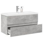 Set mobilier de baie, 2 piese, gri beton, lemn compozit GartenMobel Dekor