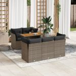 Set mobilier grădină cu perne, 6 piese, gri, poliratan GartenMobel Dekor
