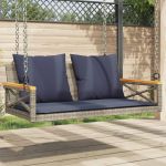 Bancă de balansoar cu perne, gri, 109x62x40 cm, poliratan GartenMobel Dekor