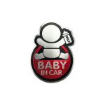Abtibild "BABY IN CAR" fundal rosu forma in relief Cod:TS-125 Automotive TrustedCars