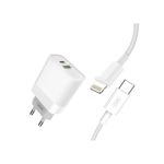 Incarcator retea USB/USB-C, Quick Charge QC3.0 20W cu cablu compatibil Lighting (Iphone ) Cod:XO-L64-NB113 Automotive TrustedCars