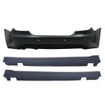 Pachet Exterior Bara spate cu Praguri Laterale BMW Seria 5 E60 LCI (2007-2010) M-Technik Design cu PDC 18mm Performance AutoTuning