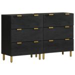 Dulapuri, 2 buc., negru, 60x33x75 cm, lemn prelucrat GartenMobel Dekor