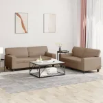 Set de canapele, 2 piese, cappuccino, piele ecologică GartenMobel Dekor