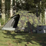 Cort de camping cupolă pentru 3 persoane, camuflaj, impermeabil GartenMobel Dekor