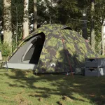 Cort de camping cupolă pentru 4 persoane, camuflaj, impermeabil GartenMobel Dekor