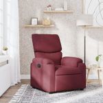 Fotoliu rabatabil, roșu vin, material textil GartenMobel Dekor