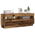 Dulap TV cu lumini LED lemn vechi 100x35x40 cm lemn prelucrat GartenMobel Dekor