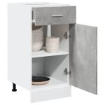 Dulap inferior cu sertar, gri beton, 40 x 46 x 81,5 cm, PAL GartenMobel Dekor