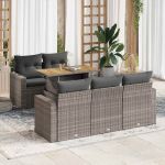 Set mobilier grădină cu perne, 6 piese, gri, poliratan GartenMobel Dekor