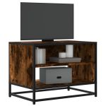 Comodă TV, stejar fumuriu, 61x40x46 cm lemn prelucrat și metal GartenMobel Dekor