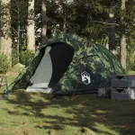 Cort de camping tunel pentru 2 persoane, camuflaj, impermeabil GartenMobel Dekor
