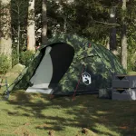 Cort de camping tunel pentru 3 persoane, camuflaj, impermeabil GartenMobel Dekor