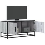 Dulap TV, gri sonoma, 80x34,5x40 cm, lemn prelucrat și metal GartenMobel Dekor