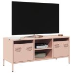 Dulap TV, roz, 101,5x39x43,5 cm, oțel laminat la rece GartenMobel Dekor