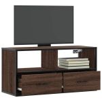 Dulap TV, stejar maro, 80x31x39,5 cm, lemn prelucrat și metal GartenMobel Dekor