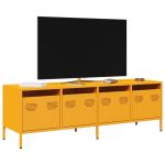 Dulap TV, galben muștar, 135x39x43,5 cm, oțel laminat la rece GartenMobel Dekor