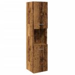Dulap suspendat de baie, lemn vechi 30x30x130 cm lemn prelucrat GartenMobel Dekor