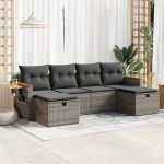 Set mobilier grădină cu perne, 6 piese, gri, poliratan GartenMobel Dekor