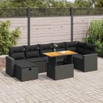 Set mobilier de grădină cu perne, 5 piese,poliratan/lemn acacia GartenMobel Dekor
