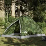 Cort de camping cupolă pentru 2 persoane, camuflaj, impermeabil GartenMobel Dekor