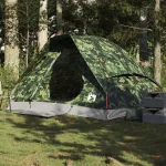 Cort de camping cupolă pentru 2 persoane, camuflaj, impermeabil GartenMobel Dekor