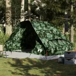 Cort de camping cupolă pentru 4 persoane, camuflaj, impermeabil GartenMobel Dekor
