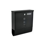 Cutie postala cu suport pentru ziare, 2 chei, de exterior, 33x30x8.5 cm, metal, negru MultiMark GlobalProd