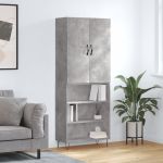 Dulap înalt, gri beton, 69,5x34x180, lemn compozit GartenMobel Dekor