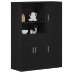 Set dulap de bucătărie 2 piese Lemn negru prelucrat GartenMobel Dekor