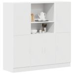 Set dulap de bucătărie din 3 piese Lemn prelucrat alb GartenMobel Dekor