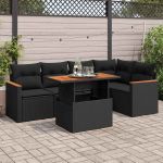 Set mobilier de grădină cu perne, 5 piese,poliratan/lemn acacia GartenMobel Dekor