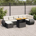 Set mobilier de grădină cu perne, 5 piese,poliratan/lemn acacia GartenMobel Dekor