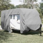 Husa de rulota gri 670x250x220 cm Tesatura netesuta GartenMobel Dekor
