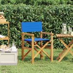 Scaun director pliabil din lemn masiv de tec albastru GartenMobel Dekor